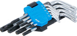 L tipo raktų rinkinys | trumpi | T-Star su skylutėm (Torx) T10 - T50 | 9 vnt. (809)