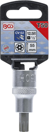 Antgalis įpresuotas į galvutę | 12,5 mm (1/2") | T-Star su skyle (Torx) T50 (4328)