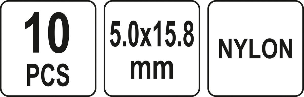 Kniedės plastikinės | 5,0 x 15,8 mm | 10 vnt. (YT-35981)