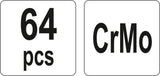 Tepalo išleidimo varžtų rem.komplektas | M13-M20 | 64 vnt. (YT-1757)