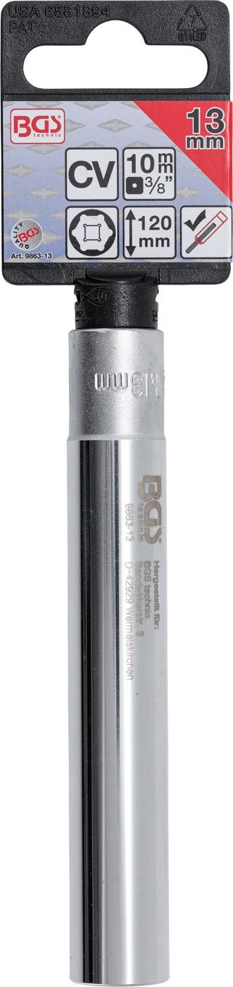 SOCKET, HEXAGON, EXTRA DEEP | 10 MM (3/8 ") DRIVE | 13 MM (9863-13)