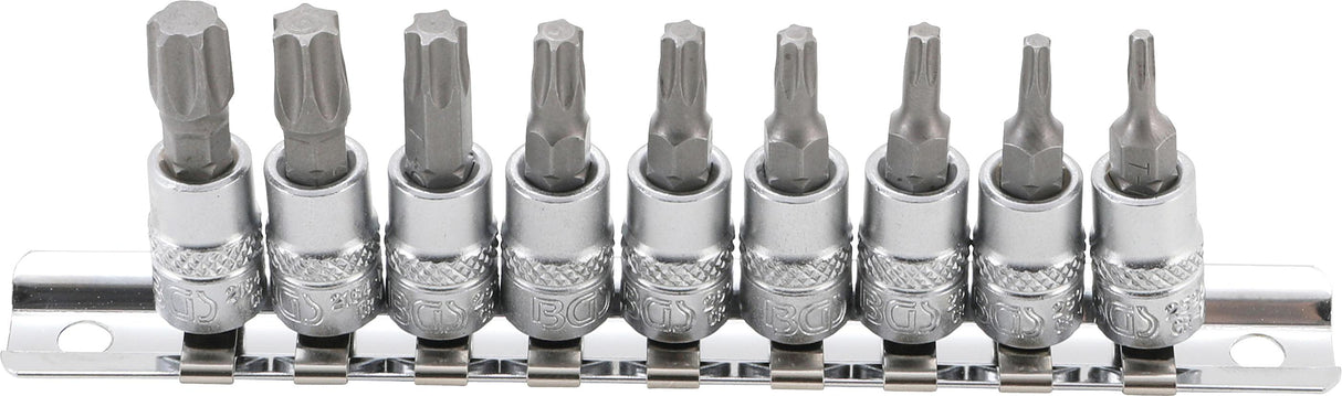 Įpresuotų antgalių rinkinys | 6.3 mm (1/4") | T-Star (Torx) T10 - T50 | 9 vnt. (2164)
