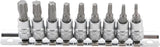 Įpresuotų antgalių rinkinys | 6.3 mm (1/4") | T-Star (Torx) T10 - T50 | 9 vnt. (2164)