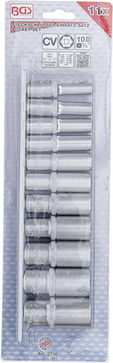 Набор головок, шестигранные, длинные | 10 mm (3/8") | дюймовые размеры | 11 шт.