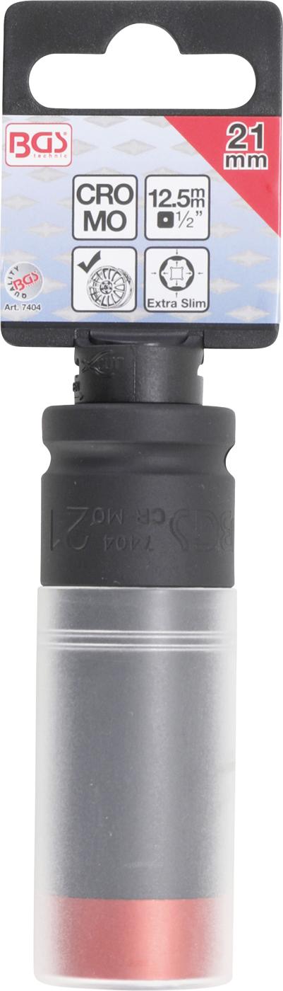 Smūginė galvutė su apsauga | Itin plona | 12,5 mm (1/2") | 21 mm (7404)