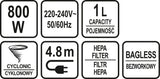Cikloninis dulkių siurblys | rankinis | 800W (67110)