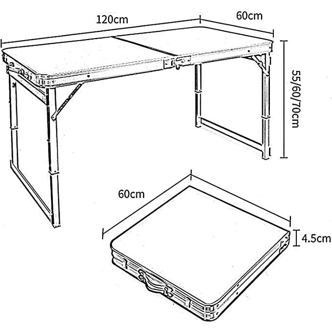 FOLDABLE TABLE / COUNTER | ALUMINIUM | SQUARE TUBE | ADJUSTABLE HEIGHT (LC02)