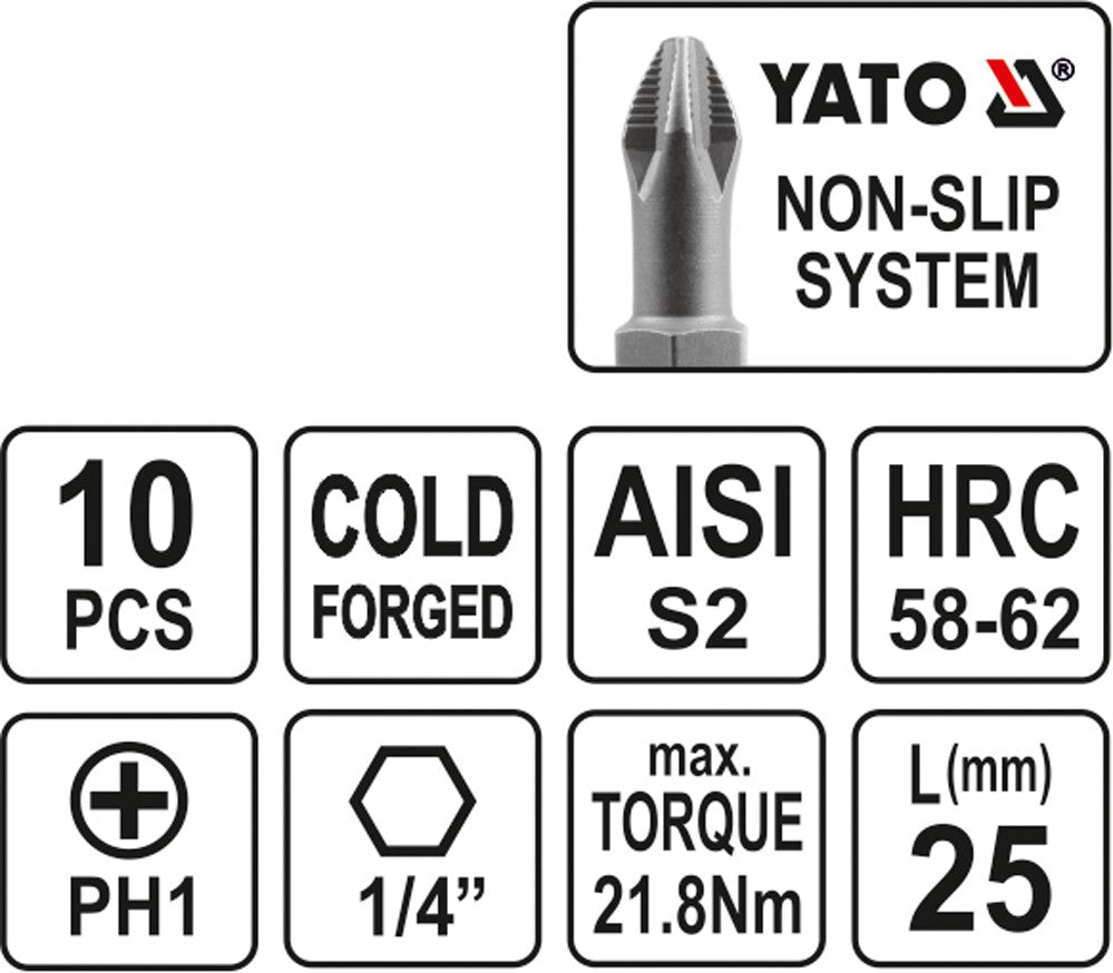 Antgalis PH1x25 mm 10 vnt. (YT-0474)