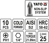 Antgalis PH1x25 mm 10 vnt. (YT-0474)