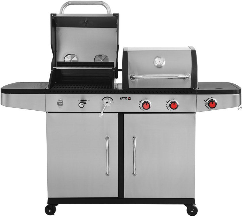 Lauko kepsninė / grilis | 2 viename | anglis / dujos | Nerūdijantis plienas | 8.2 kW (YG-20030)