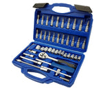Galvučių su terkšle rinkinys | Cr-V | 6.3 mm (1/4") | 46 vnt. (BT50046)