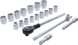 SOCKET SET | 20 MM (3/4") DRIVE | 19-50 MM | 20 PCS. (15113)