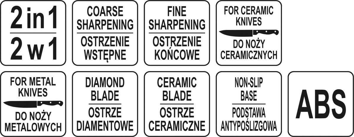 Galąstuvas | plieniniams ir keramikiniams peiliams | 2 viename (YG-02355)