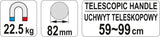 Teleskopinis magnetinis surinkėjas | 590 ÷ 990 mm (YT-0860)