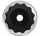 SPARK PLUG SOCKET WITH RUBBER MOUNT, 12-POINT, LONG | 10 MM (3/8") | 16 MM (2448)