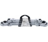 DOUBLE RATCHET RING SPANNER SET | ADJUSTABLE | WITH E-TYPE RING HEADS | E6 - E24 | 4 PCS. (71028)